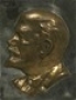  В,И.Ленин, барельеф бронза на нержавейке, 20 см (арт.136) 